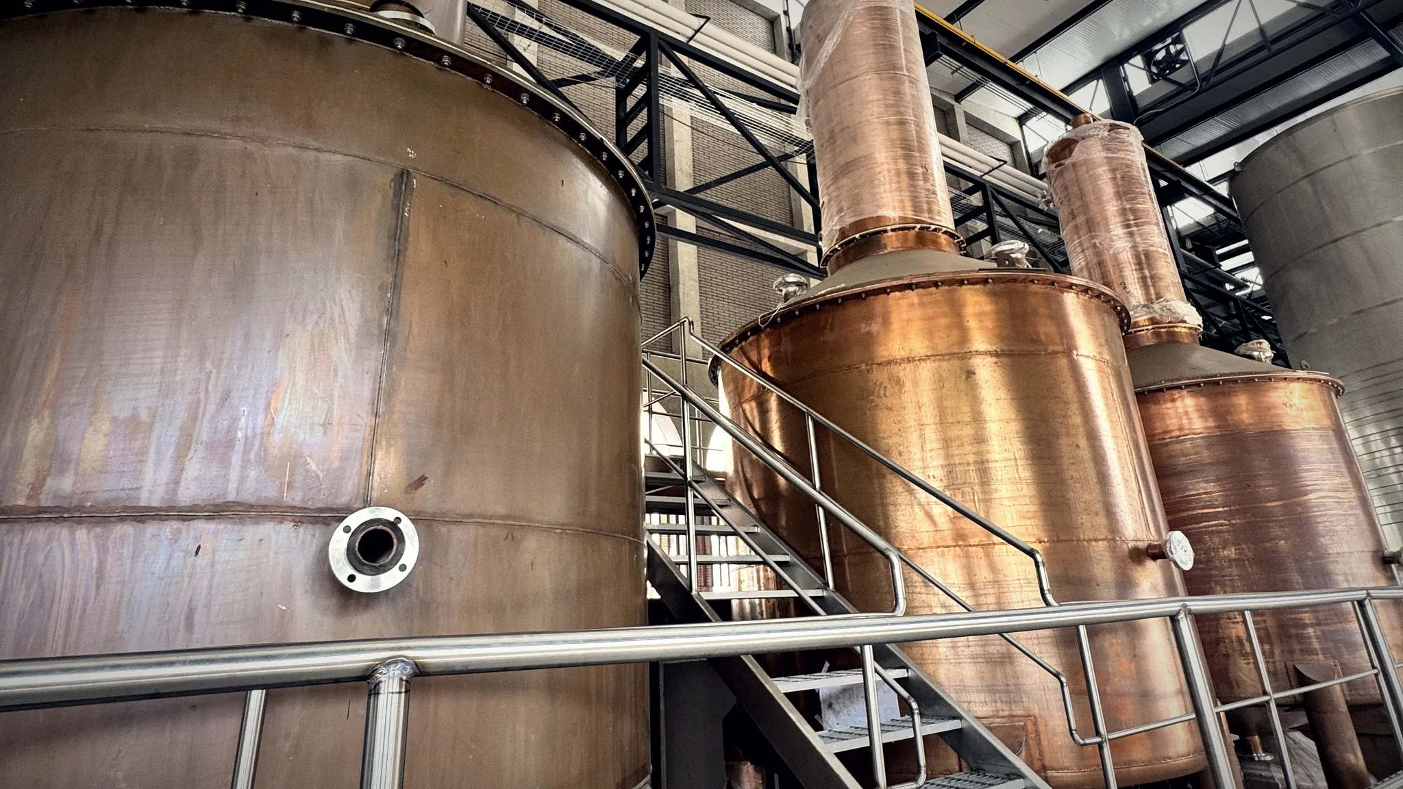 Copper stills at the distillery